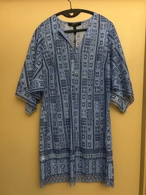 BCBGMaxAzria Chambray Blue Crochet Tunic